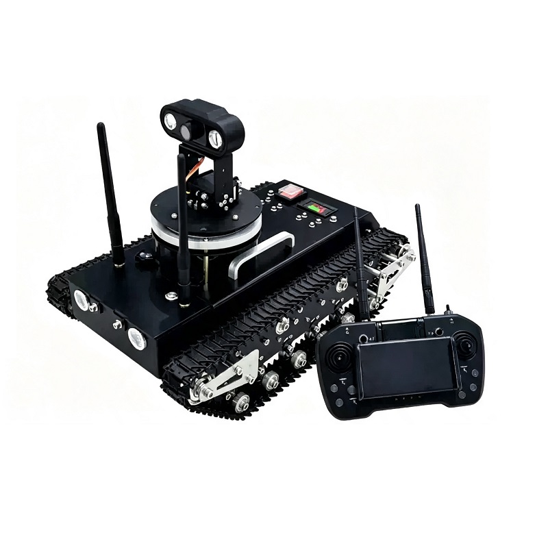 Távirányítós lánctalpas robot valós idejű videoátvitellel